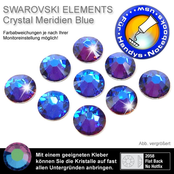 Swarovski 2058 XILION, SS5 Crystal Meridian Blue Strasssteine zum Aufkleben