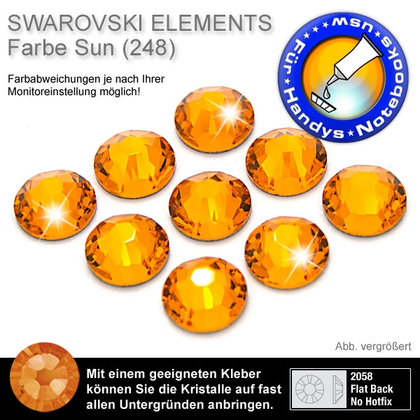 SWAROVSKI ELEMENTS 2058 XILION, SS7 Sun (Strass-Steine) zum Aufkleben