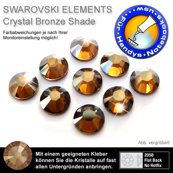 Swarovski 2058 XILION, SS9 Crystal Bronze Shade Strasssteine zum Aufkleben