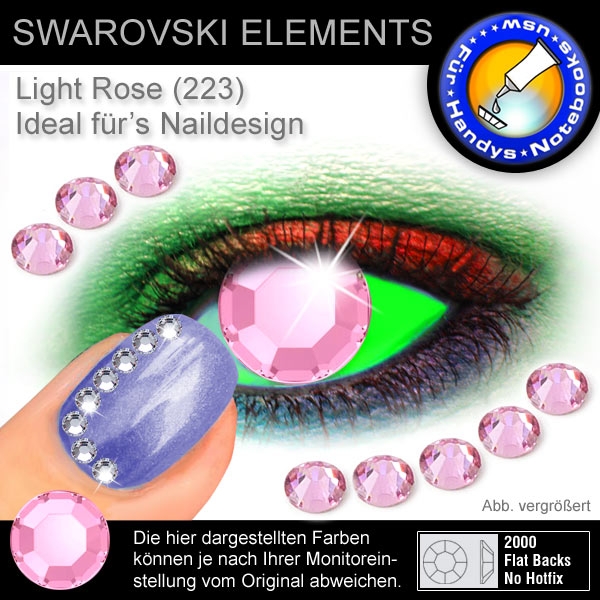 Swarovski Elements 2000 SS3 Light Rose Strass Steine zum Aufkleben