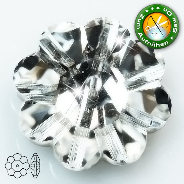 SWAROVSKI Kristalle 3700 Crystal 12mm - Strasssteine zum Aufnähen