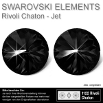Swarovski® Kristalle Rivoli Chaton 1122, 14 mm Jet