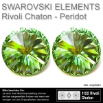 Swarovski® Kristalle Rivoli Chaton 1122, 14 mm Peridot