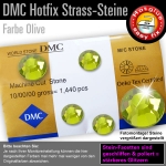 DMC Hotfix Strass-Steine SS20, Olivegrün (Olivine)