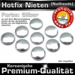 ShineStone Metall-Nieten Hotfix (Nailhead), 7 mm Silber glänzend, in Premium-Qualität zum Aufbügeln