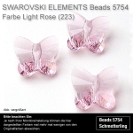 1 Stück Swarovski® Kristall Perle 5754, Schmetterling 10 mm, Light Rose