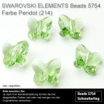 1 Stück Swarovski® Kristall Perle 5754, Schmetterling 8 mm, Peridot
