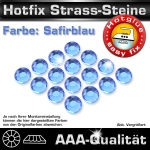 Hotfix Strass-Steine, SS10, Safir Blau, in AAA-Qualität