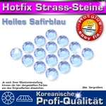 ShineStone 2cut Hotfix Strass-Steine SS16 Helles Safirblau (Light Sapphire) - Profi-Qualität
