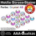 Hotfix Strass-Steine, SS6, Kristall AB, in AAA-Qualität