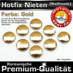 ShineStone Metall-Nieten Hotfix (Nailhead), 10 mm Gold glänzend, in Premium-Qualität zum Aufbügeln