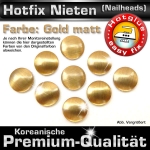 ShineStone Metall-Nieten Hotfix (Nailhead), 4 mm Gold matt, in Premium-Qualität zum Aufbügeln