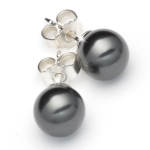 Sterling Silber Ohrrstecker gefertigt mit Swarovski® Crystal Pearls 8mm Black Pearl