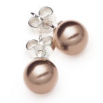Sterling Silber Ohrrstecker gefertigt mit Swarovski® Crystal Pearls 8mm Bronze Pearl
