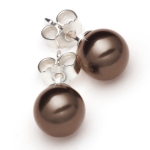 Sterling Silber Ohrrstecker gefertigt mit Swarovski® Crystal Pearls 8mm Brown Pearl