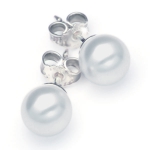 Sterling Silber Ohrrstecker gefertigt mit Swarovski® Crystal Pearls 8mm Light Grey Pearl