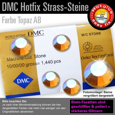 DMC Hotfix Strass-Steine SS20, Topaz AB