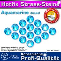 ShineStone 2cut Hotfix Strass-Steine SS6 Dunkles Aquamarine Blau (Capri Blue) - Profi-Qualität