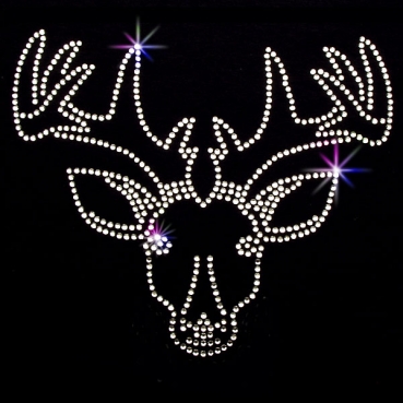 Strass Bügelmotiv "Hirschkopf"
