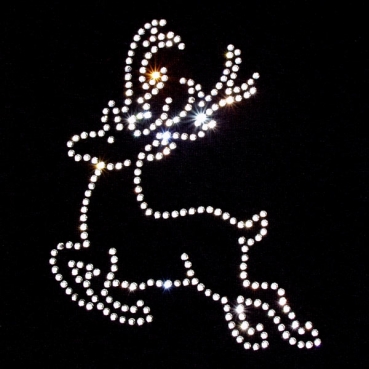 Strass Bügelmotiv "Springender Hirsch"