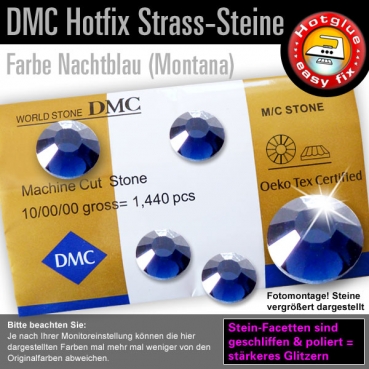 DMC Hotfix Strass-Steine SS20, Montana (Nachtblau)