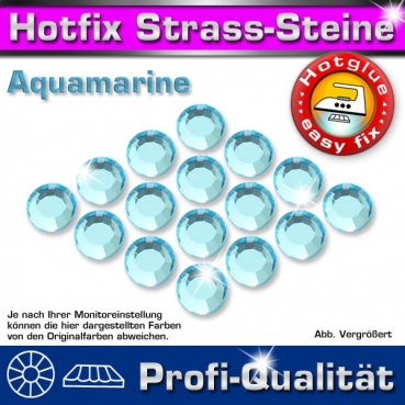 ShineStone 2cut Hotfix Strass-Steine SS20 Hellblau (Aquamarine) - Profi-Qualität