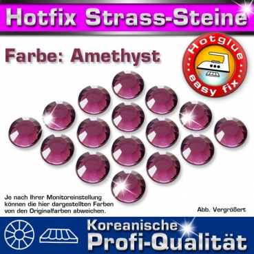 ShineStone 2cut Hotfix Strass-Steine SS16 Amethyst - Profi-Qualität