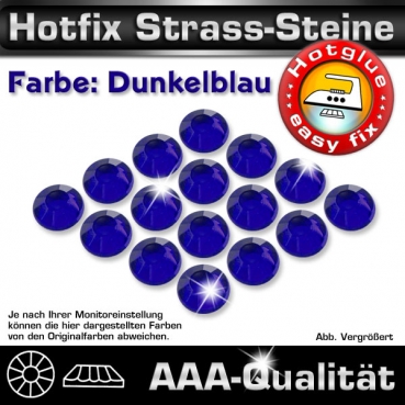 Hotfix Strass-Steine, SS16, Dunkelblau (Kobalt), in AAA-Qualität