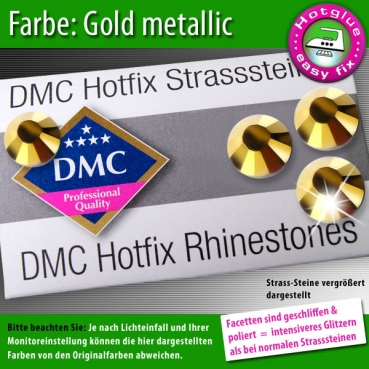 DMC Hotfix Strass-Steine SS16 Farbe Gold metallic