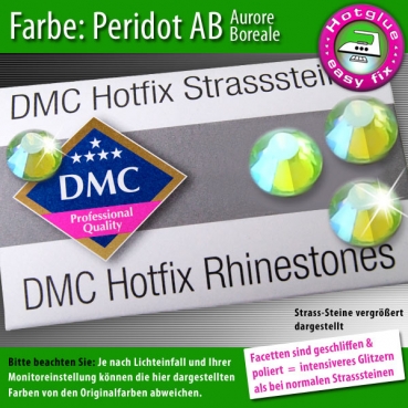 DMC Hotfix Strass-Steine SS16 Farbe Peridot AB