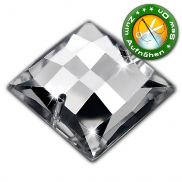 Acryl-Strasssteine zum Aufnähen Quadrat 16 mm