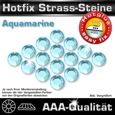 Hotfix Strass-Steine, SS16, Hellblau (Aquamarine), in AAA-Qualität