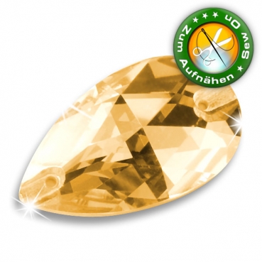 ShineStone DeLuxe - 28mm Tropfen Golden Shadow Strasssteine zum Aufnähen