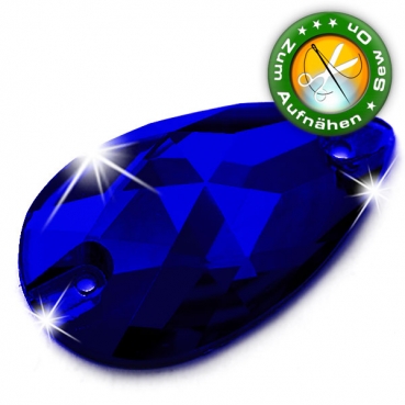 ShineStone DeLuxe - 28mm Tropfen Blau Strasssteine zum Aufnähen
