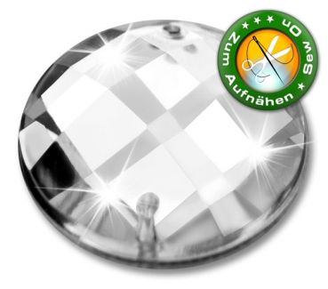 Acryl Strass-Steine zum Aufnähen, 14 mm, Crystal - Schachbrett