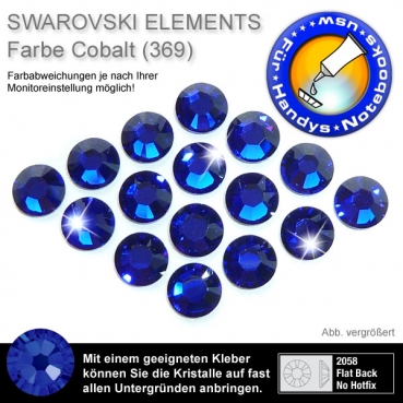 Swarovski 2058 XILION, SS5 Cobalt Strasssteine zum Aufkleben