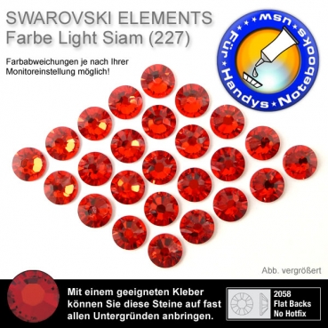 Swarovski 2058 XILION, SS5 Light Siam Strasssteine zum Aufkleben