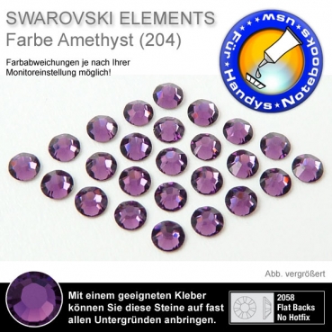 Swarovski 2058 XILION, SS7 Amethyst Strasssteine zum Aufkleben