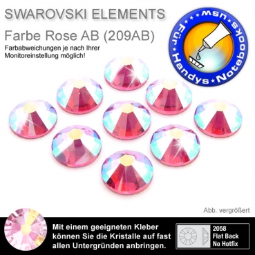 Swarovski 2058 XILION, SS9 Rose AB Strasssteine zum Aufkleben