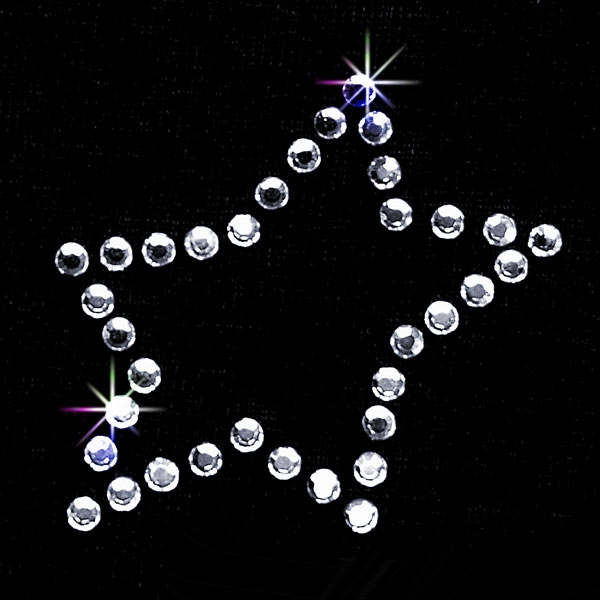 Strass Bügelmotiv "Glitzernder 5zack Stern unregelmäßige Form"