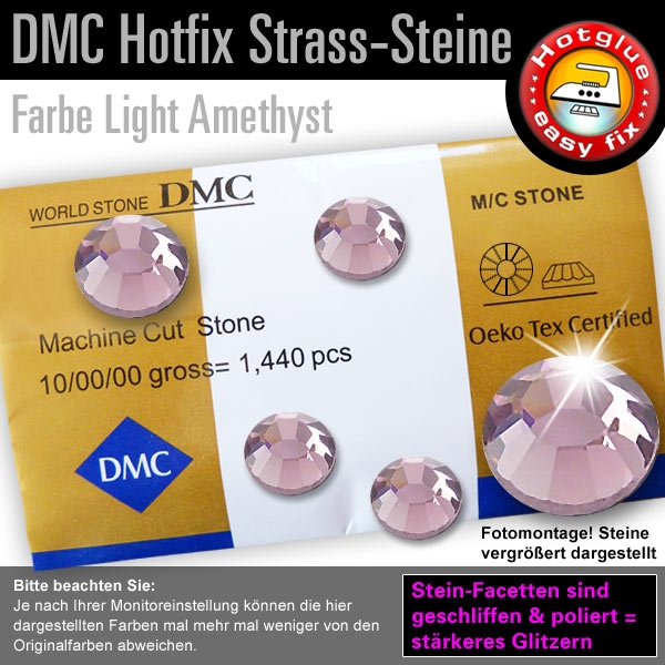 DMC Hotfix Strass-Steine SS20, Light Amethyst