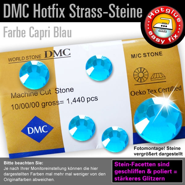 DMC Hotfix Strass-Steine SS20, Capri Blau