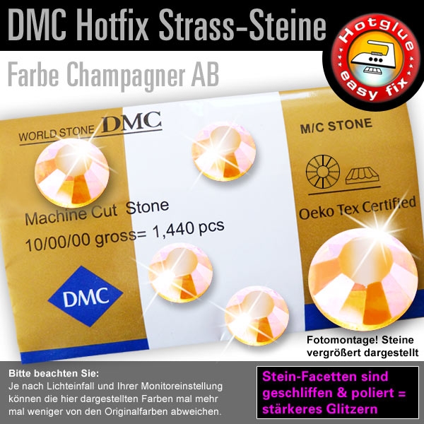 DMC Hotfix Strass-Steine SS20, Pfirsich Hell AB