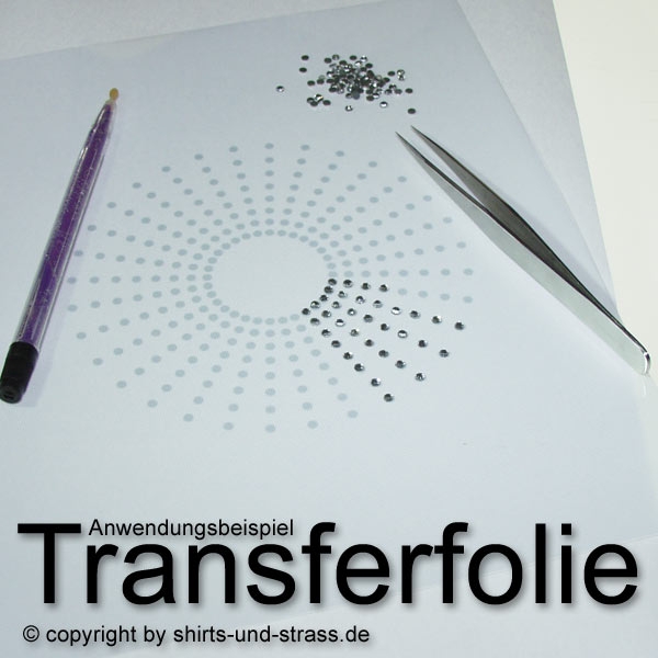 3 Bögen Bügel-Transferfolie 20 x 25 cm für Strasssteine