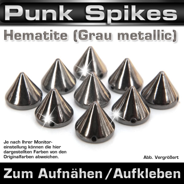 Killer Nieten, Kunststoff, 8 mm, Hematite, z. Aufnähen/Aufkleben