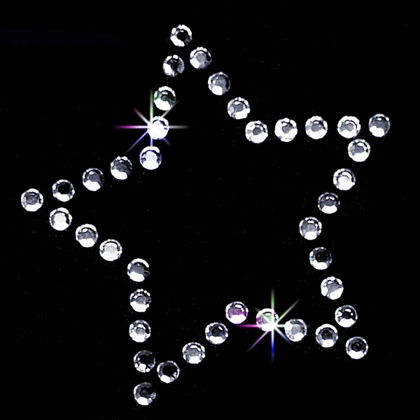 Strass Bügelmotiv "Glitzernder 5zack Stern"