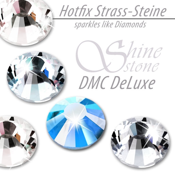 ShineStone DeLuxe Hotfix Strass-Steine SS16 Sapphire AB zum Aufbügeln
