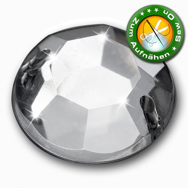 Strass-Steine aus Acryl zum Aufnähen 8mm Crystal