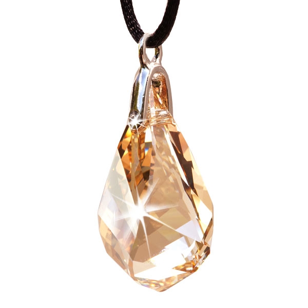 Halsband gefertigt mit SWAROVSKI CRYSTAL Helix Pendant 37mm Crystal Golden Shadow
