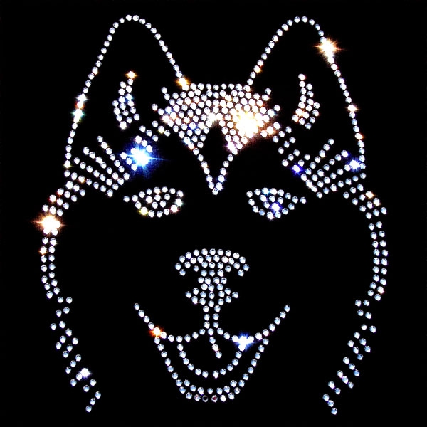 Strass Bügelmotiv "Huskykopf"